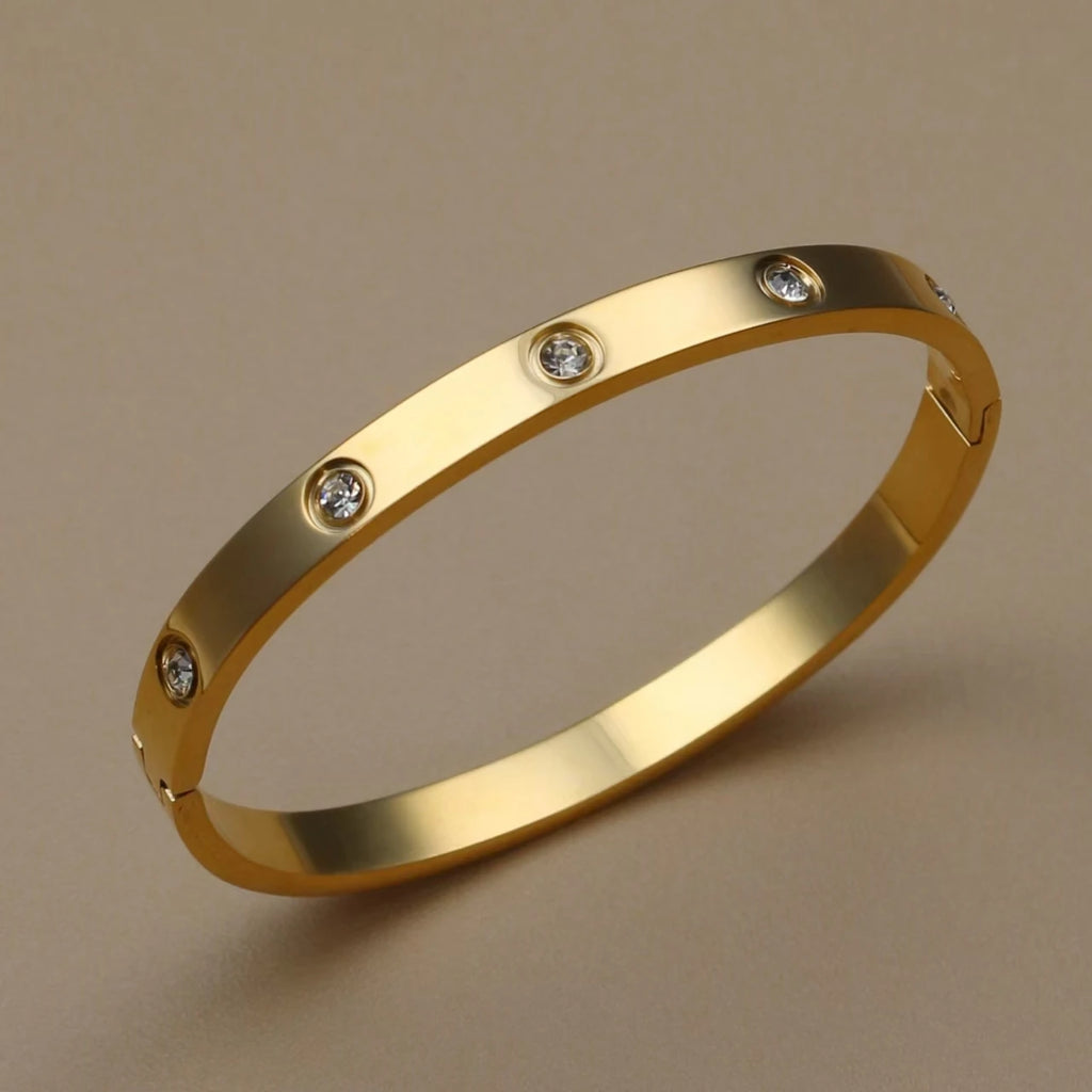 Pulsera Trébol Acero – Cristal y Suerte